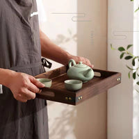 Thumbnail for Rustic Wooden Serving Trays with Handle - Rectangular - Casatrail.com