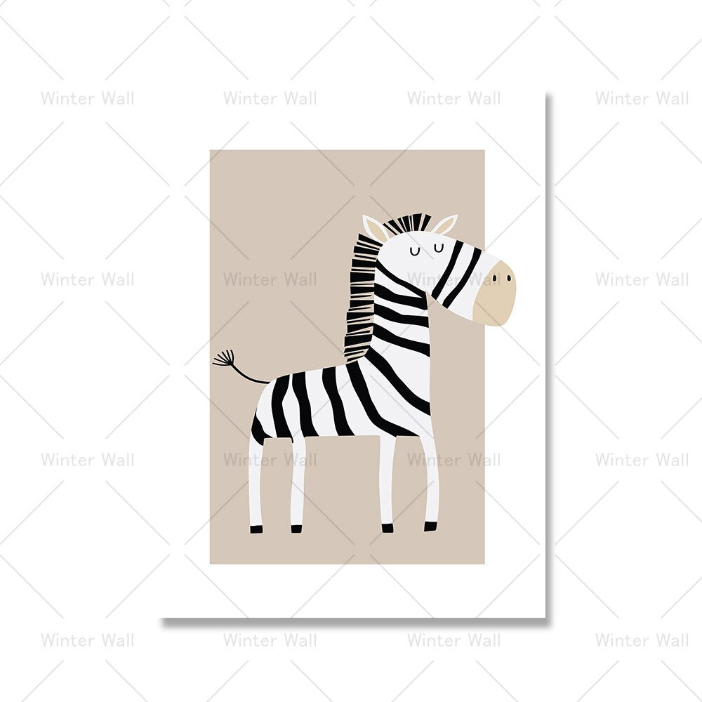 Safari Animals Canvas for Kids Nursery Bedroom - Casatrail.com