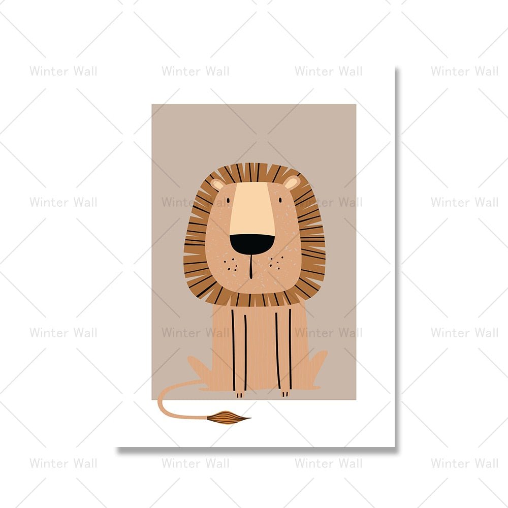 Safari Animals Canvas for Kids Nursery Bedroom - Casatrail.com