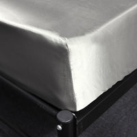 Thumbnail for Satin Silky Fitted Sheet with Soft Smooth Bed Linen - Casatrail.com