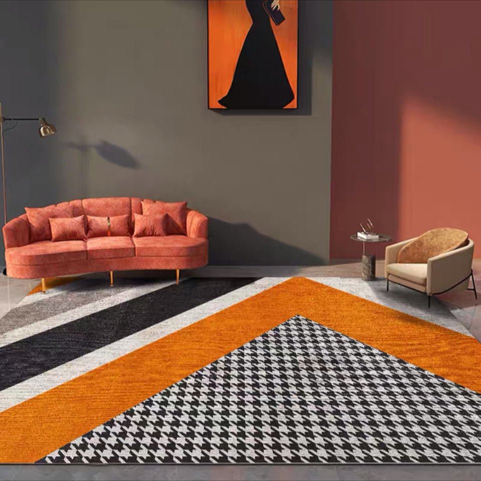 Scandinavian Orange Luxury Living Room Carpet - Casatrail.com