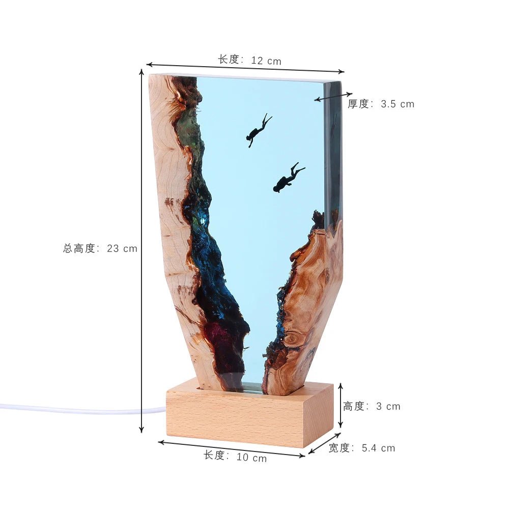 Seabed World Resin Table Light with Art Decoration - Casatrail.com