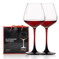 Thumbnail for Set of 2 Wine Glasses - 15.8 Oz Clear Long Stem - Casatrail.com