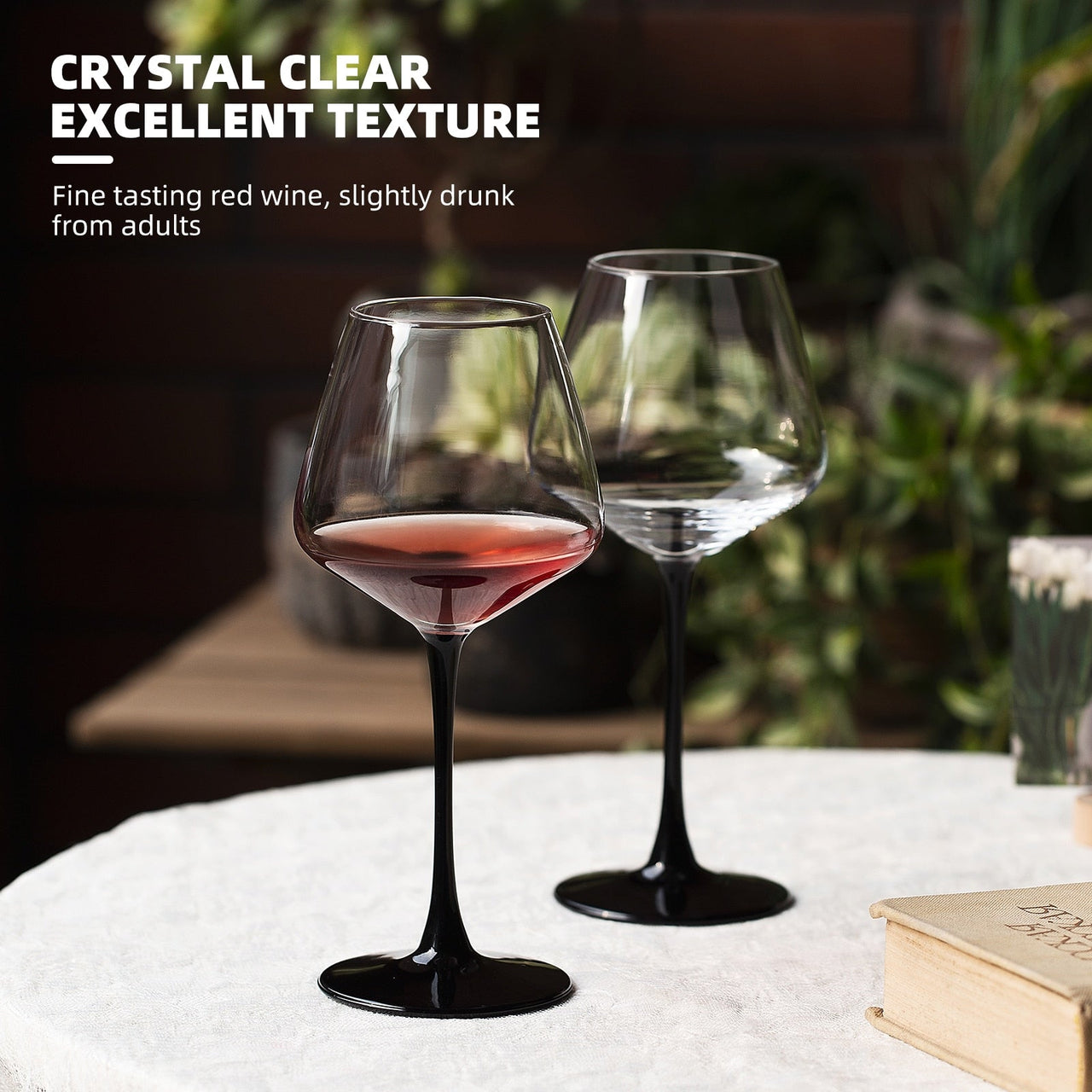 Set of 2 Wine Glasses - 15.8 Oz Clear Long Stem - Casatrail.com