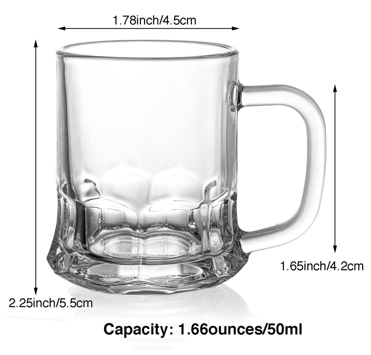 Set of 6 Mini Mason Beer Mugs Heavy Base Glasses - Casatrail.com