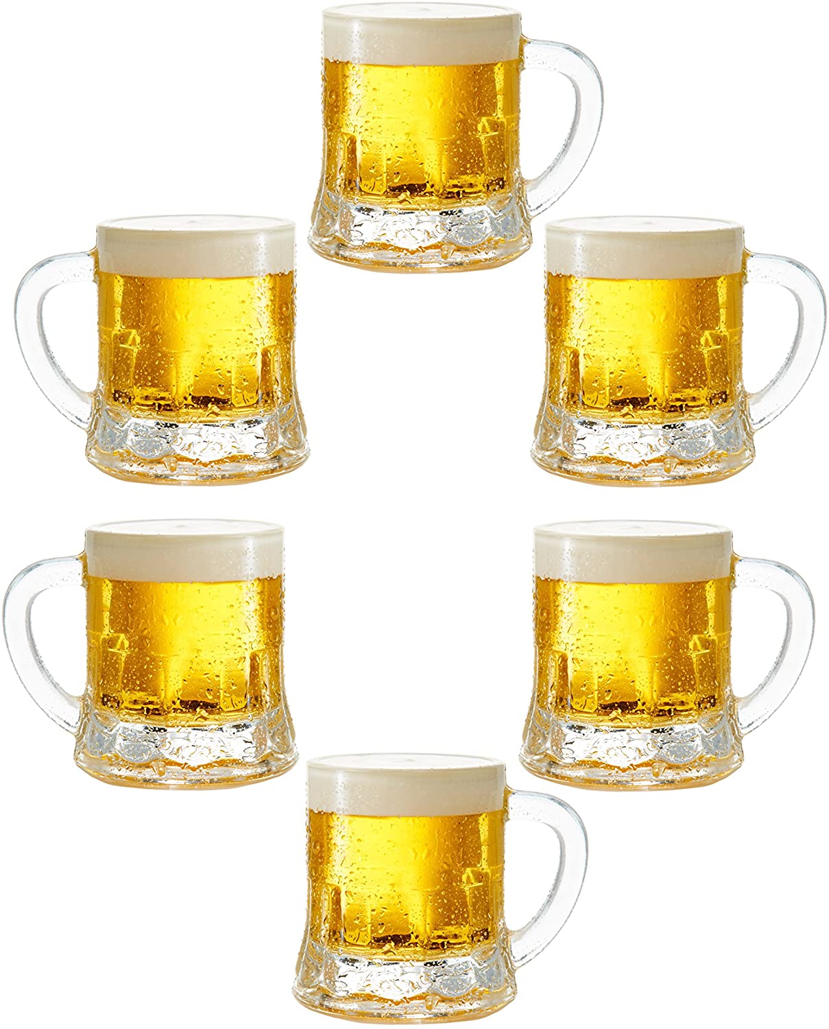 Set of 6 Mini Mason Beer Mugs Heavy Base Glasses - Casatrail.com