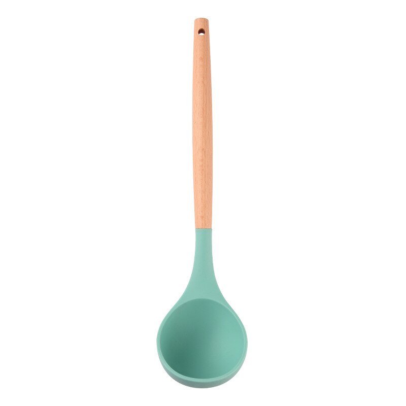 Silicone Ladle Soup Spoon With Wooden Handle - Casatrail.com