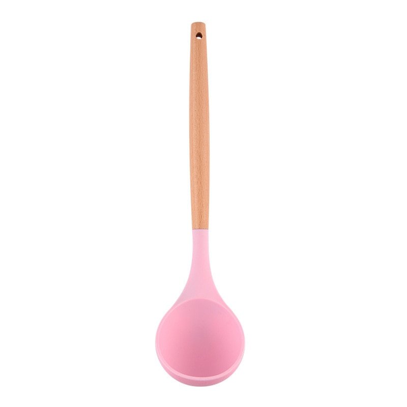 Silicone Ladle Soup Spoon With Wooden Handle - Casatrail.com