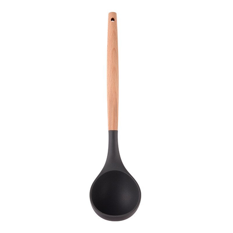 Silicone Ladle Soup Spoon With Wooden Handle - Casatrail.com