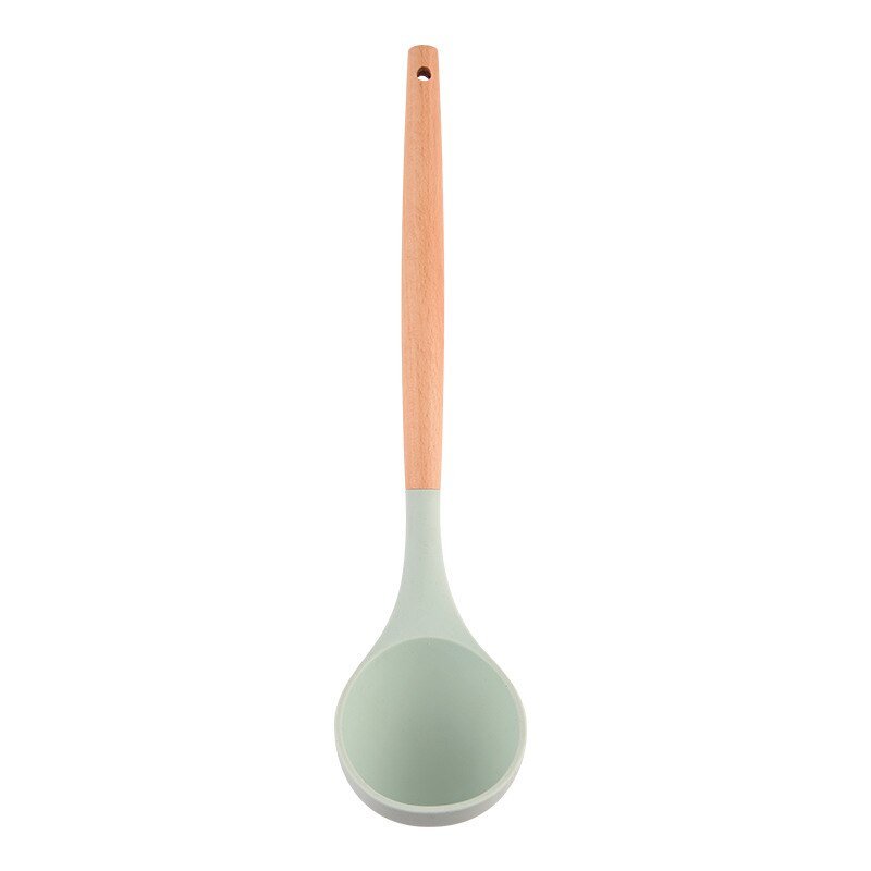 Silicone Ladle Soup Spoon With Wooden Handle - Casatrail.com