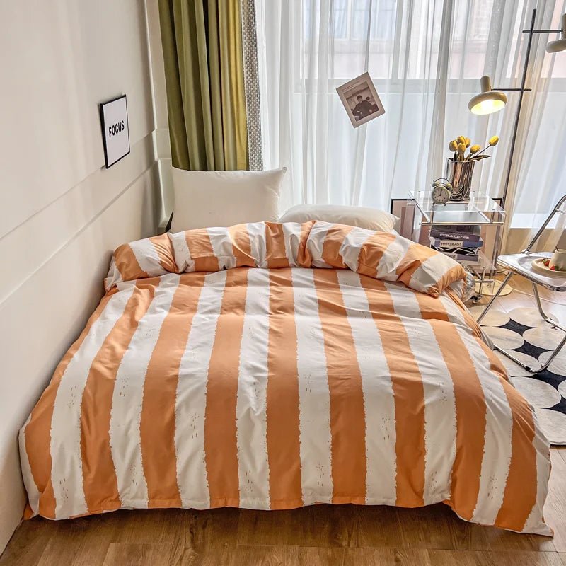 Simple Stripe Duvet Cover for Queen Size Bed - Casatrail.com