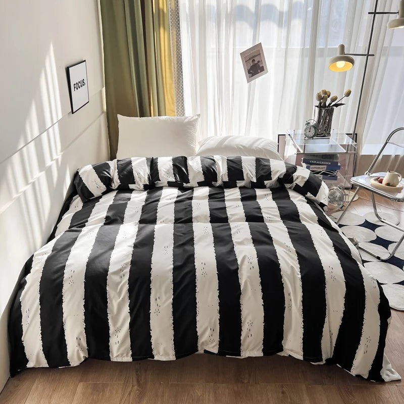 Simple Stripe Duvet Cover for Queen Size Bed - Casatrail.com