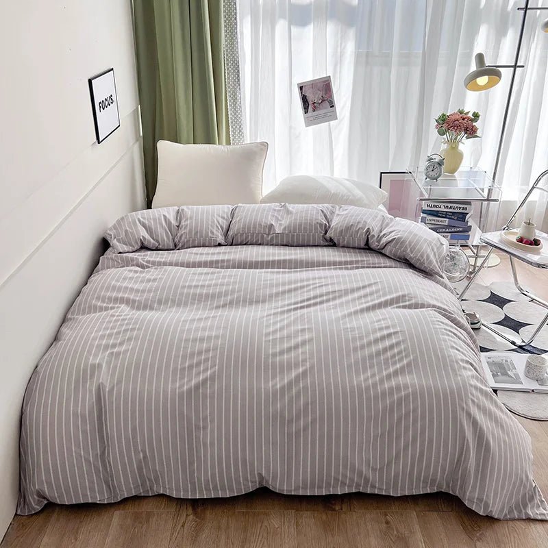 Simple Stripe Duvet Cover for Queen Size Bed - Casatrail.com