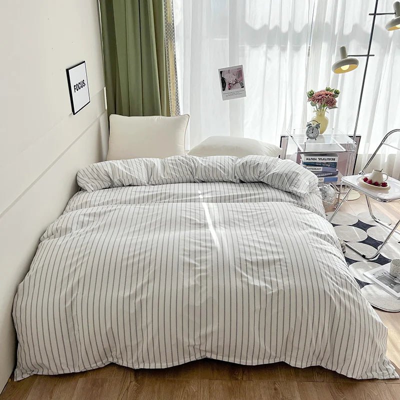 Simple Stripe Duvet Cover for Queen Size Bed - Casatrail.com