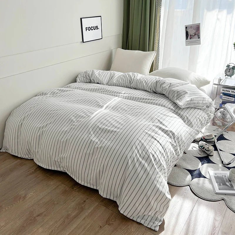 Simple Stripe Duvet Cover for Queen Size Bed - Casatrail.com