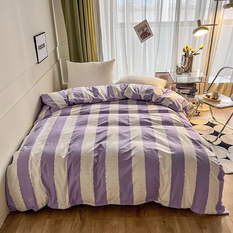 Simple Stripe Duvet Cover for Queen Size Bed - Casatrail.com