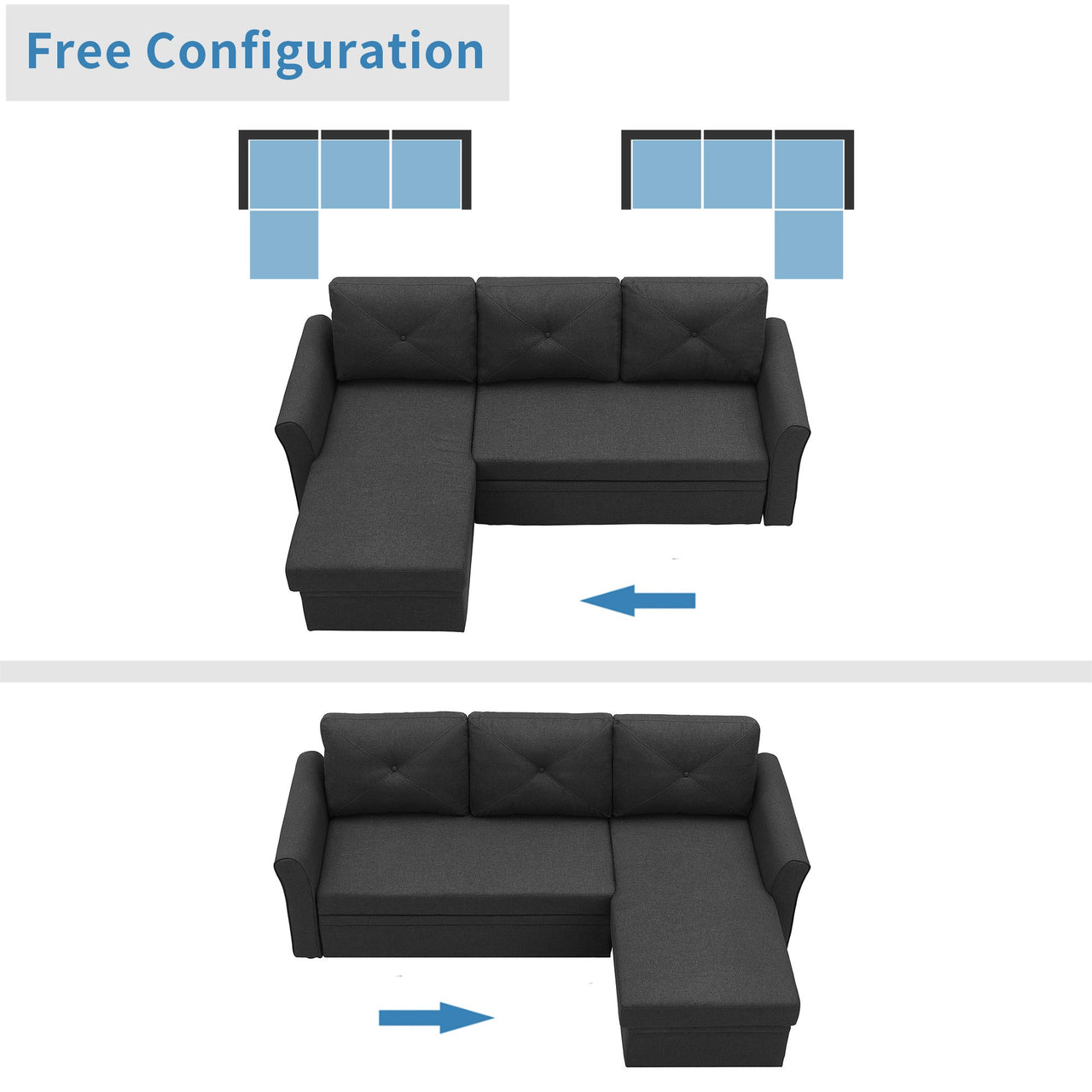 Small L - shaped Sectional Sofa - Casatrail.com