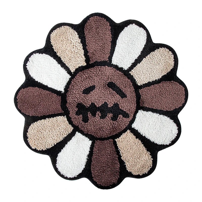 Smiling Face Tufted Flower Art Rug - Casatrail.com