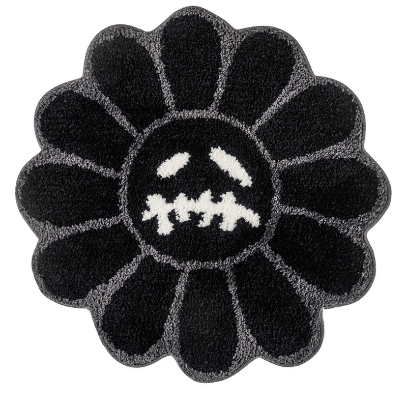 Smiling Face Tufted Flower Art Rug - Casatrail.com