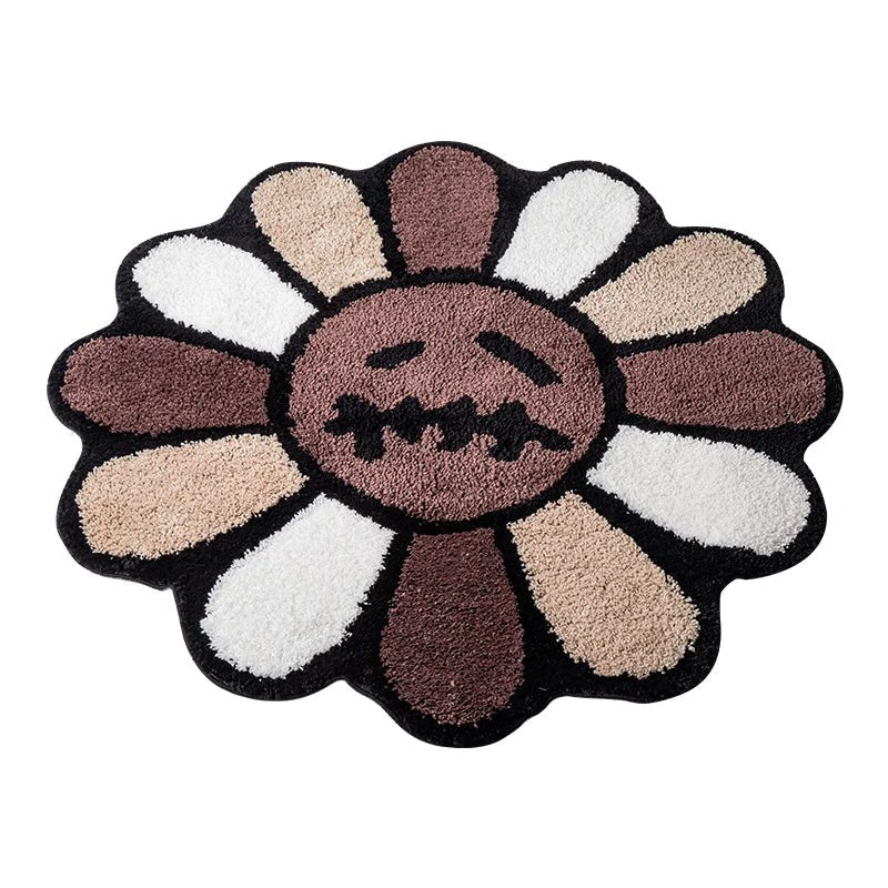 Smiling Face Tufted Flower Art Rug - Casatrail.com