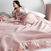 Thumbnail for Soft 100% Cotton Knitted Blanket - Casatrail.com