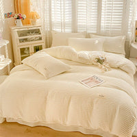 Thumbnail for Soft Double Duvet Cover Set with Breathable Bubble Yarn Fabric - Casatrail.com