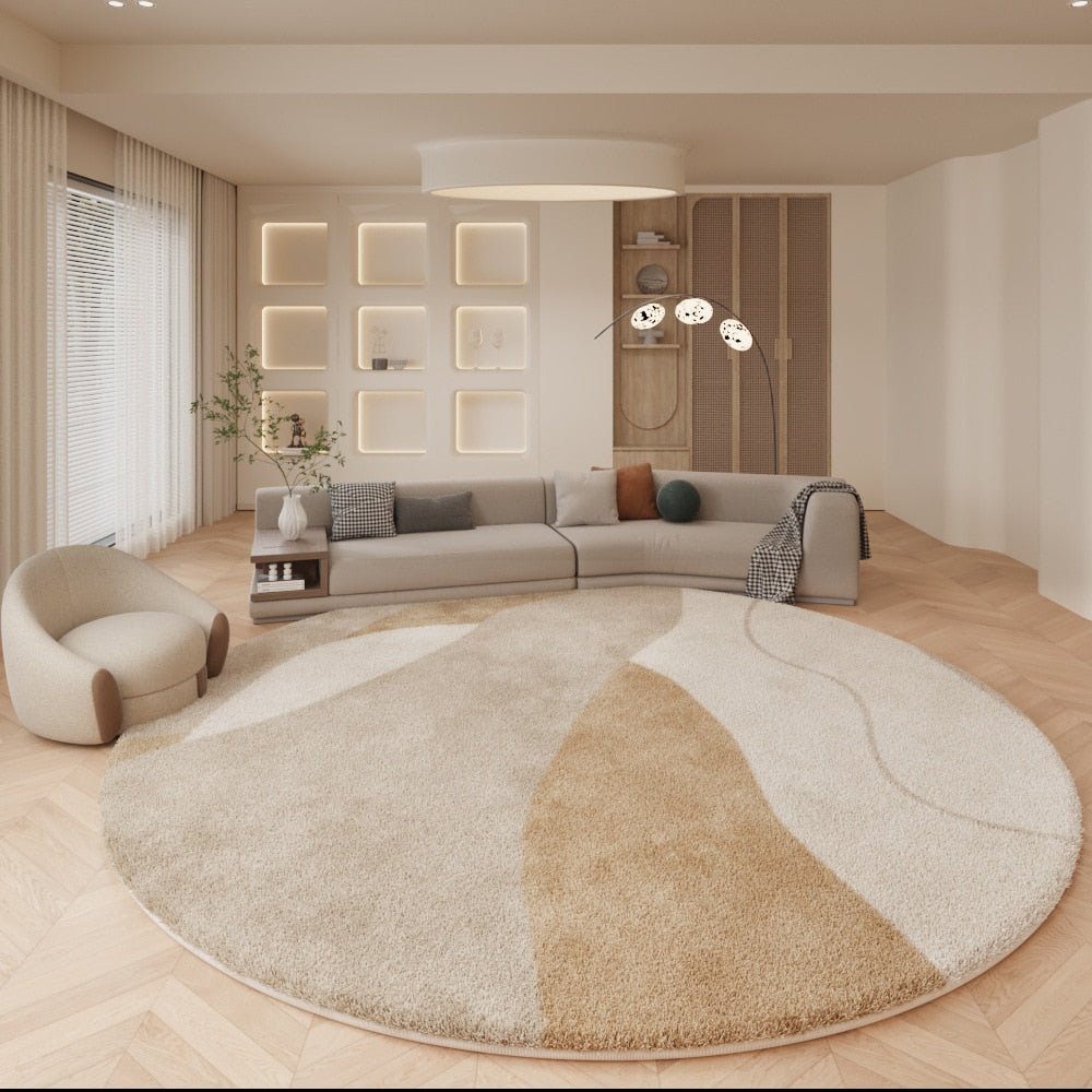 Soft Imitation Cashmere Round Carpet for Living Room - Casatrail.com