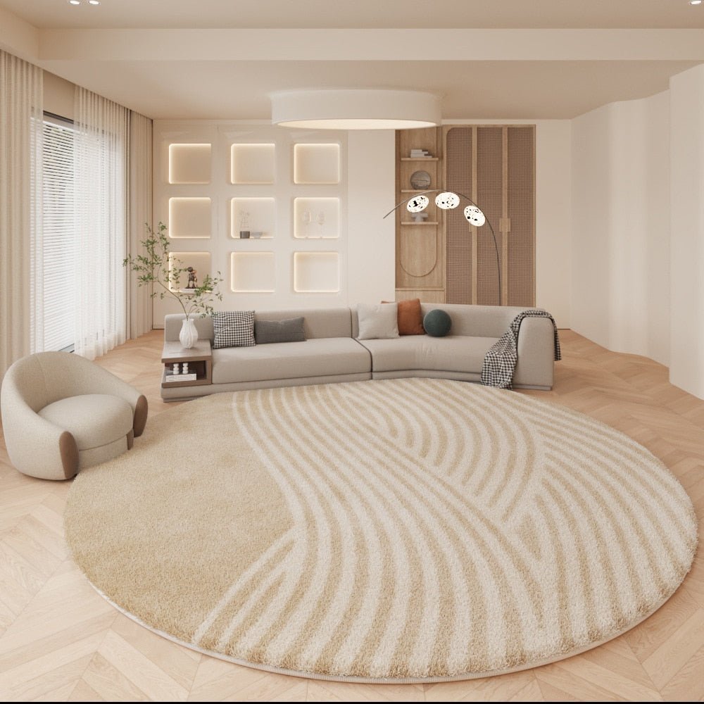 Soft Imitation Cashmere Round Carpet for Living Room - Casatrail.com