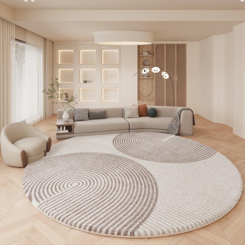 Soft Imitation Cashmere Round Carpet for Living Room - Casatrail.com