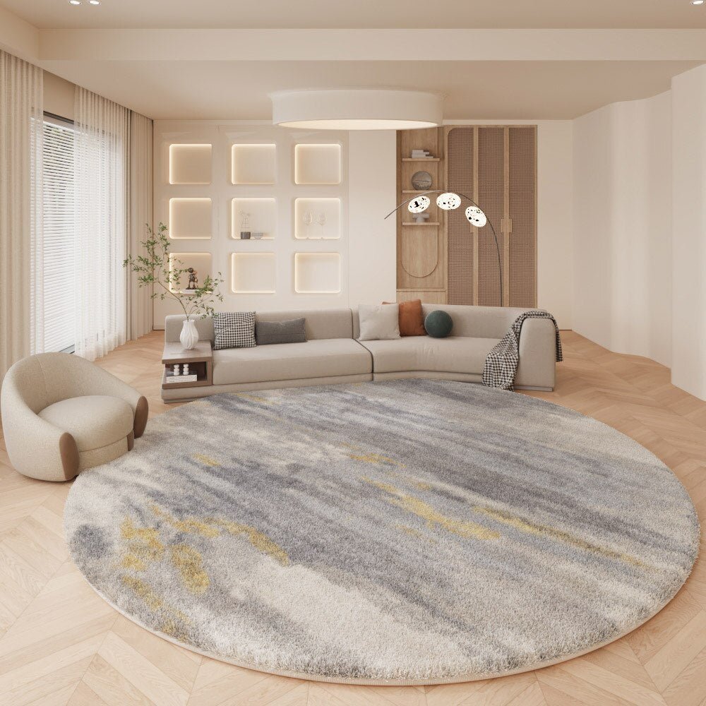 Soft Imitation Cashmere Round Carpet for Living Room - Casatrail.com