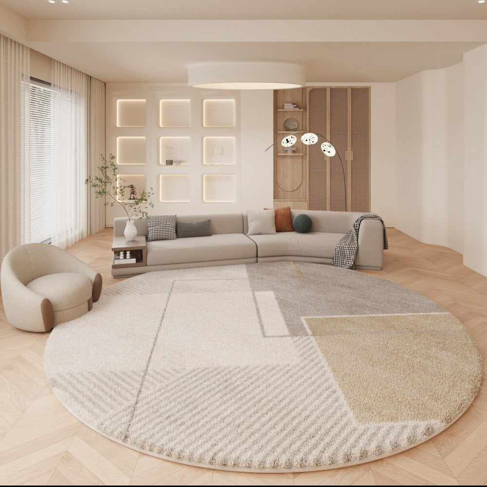 Soft Imitation Cashmere Round Carpet for Living Room - Casatrail.com