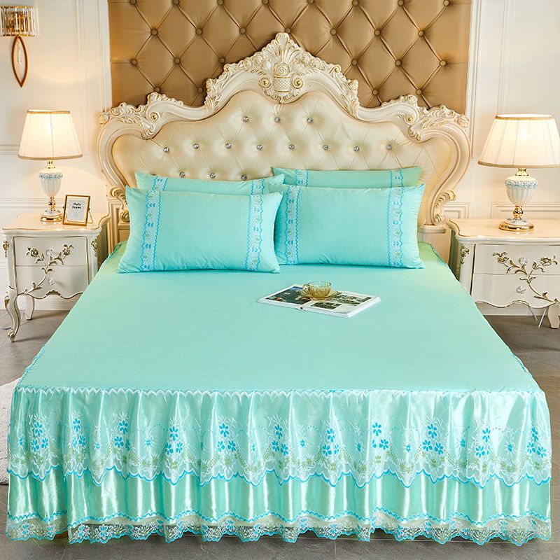 Soft Lace Bed Skirt Set for King/Queen Size Beds - Casatrail.com