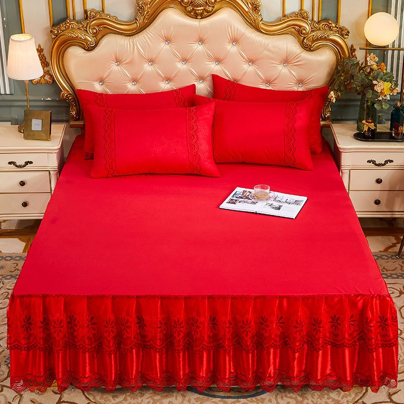 Soft Lace Bed Skirt Set for King/Queen Size Beds - Casatrail.com