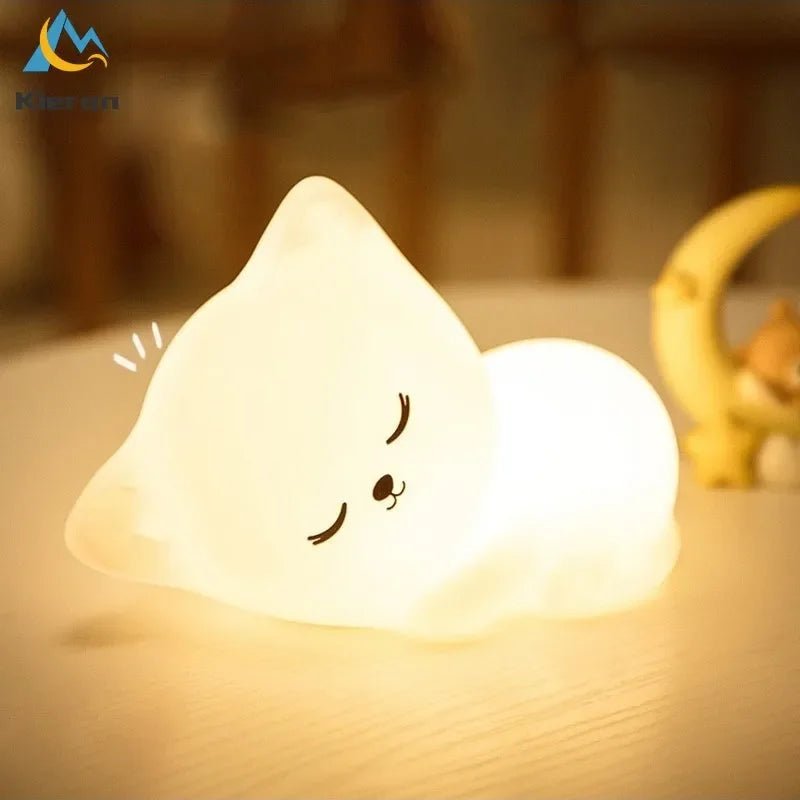 Soft Silicone Cat LED USB Rechargeable Night Light - Casatrail.com