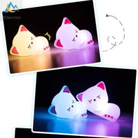 Thumbnail for Soft Silicone Cat LED USB Rechargeable Night Light - Casatrail.com