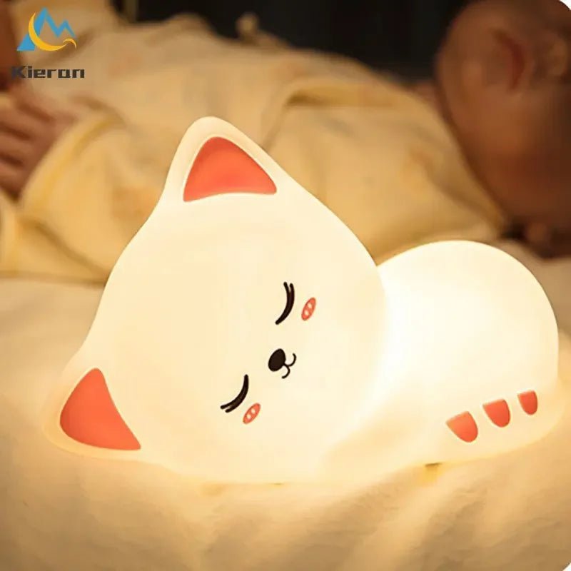 Soft Silicone Cat LED USB Rechargeable Night Light - Casatrail.com