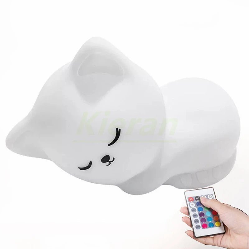 Soft Silicone Cat LED USB Rechargeable Night Light - Casatrail.com