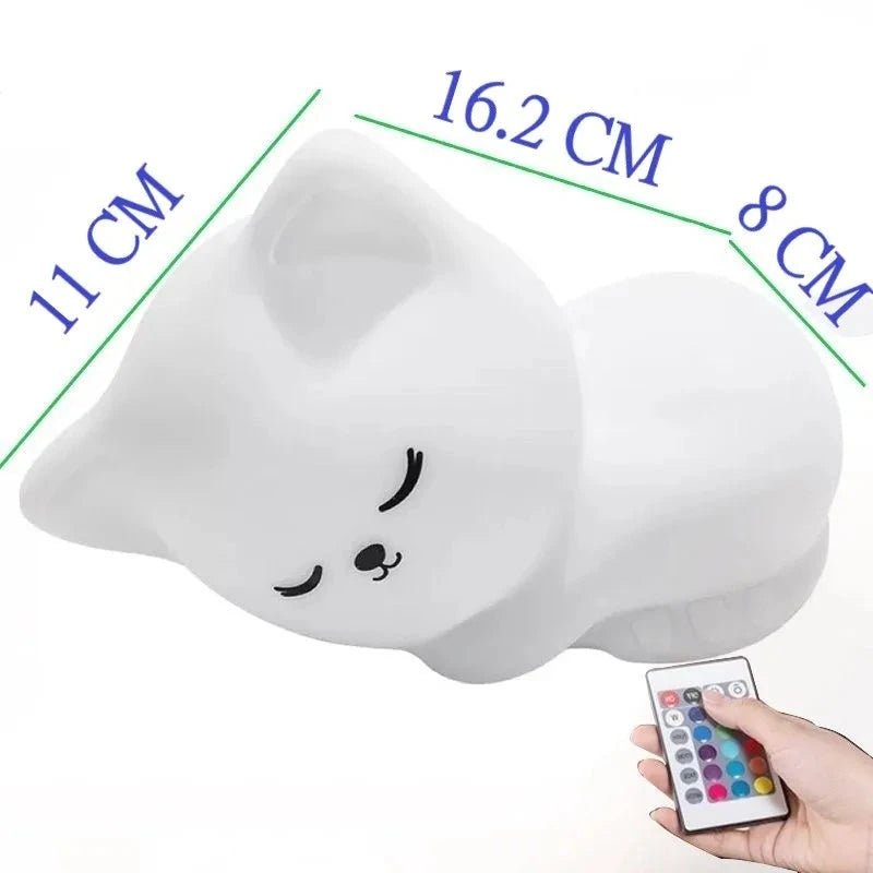 Soft Silicone Cat LED USB Rechargeable Night Light - Casatrail.com