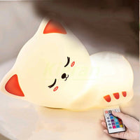 Thumbnail for Soft Silicone Cat LED USB Rechargeable Night Light - Casatrail.com