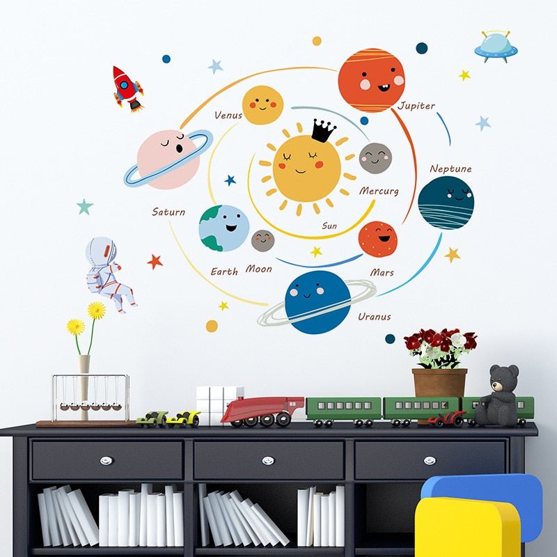 Solar System Vinyl Wall Art Decor for Kids Room - Casatrail.com