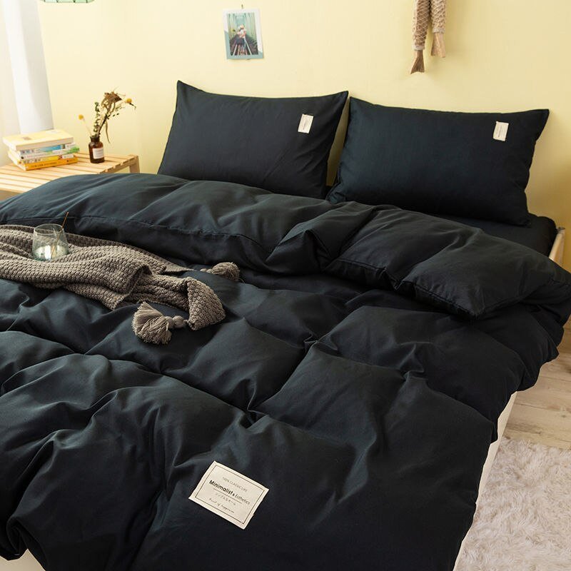 Solid Blue Duvet Cover Set - Flat Sheet with Pillowcases - Casatrail.com