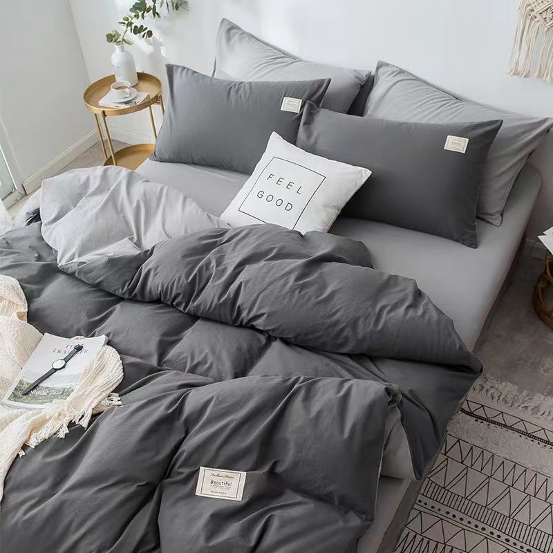 Solid Blue Duvet Cover Set - Flat Sheet with Pillowcases - Casatrail.com