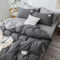 Thumbnail for Solid Blue Duvet Cover Set - Flat Sheet with Pillowcases - Casatrail.com