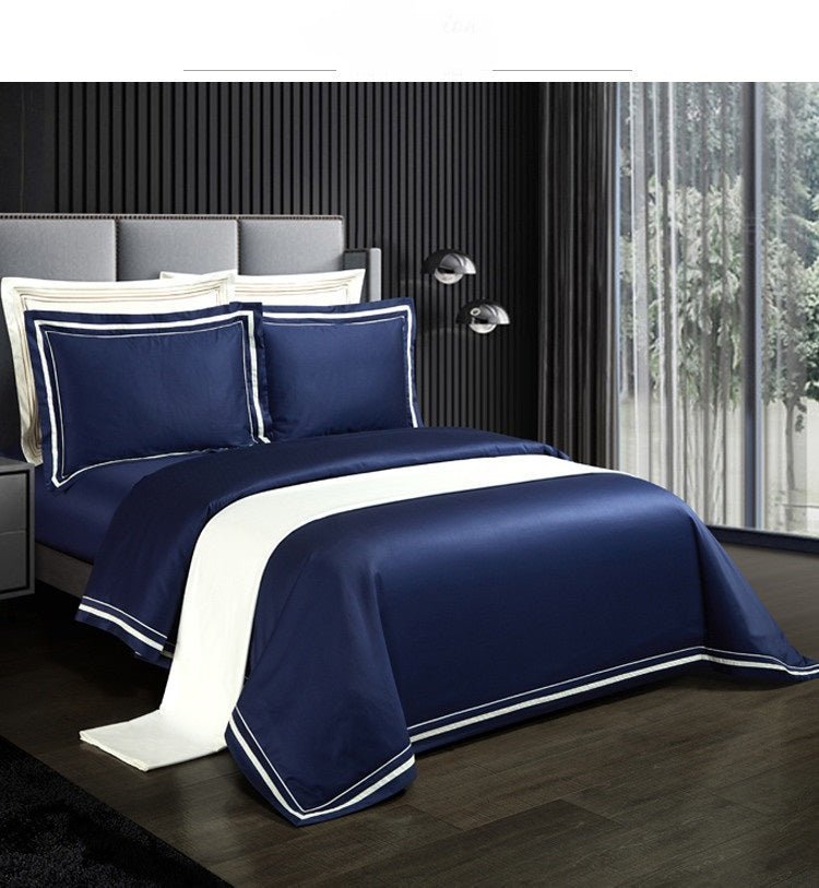 Solid Color Cotton Quilt Cover - Four - piece Bedding Set - Casatrail.com