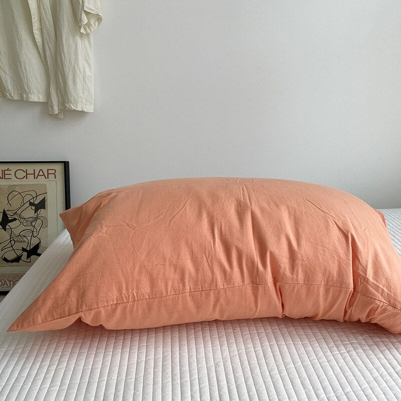 Solid Color Cotton Washed Pillowcase Set - Casatrail.com