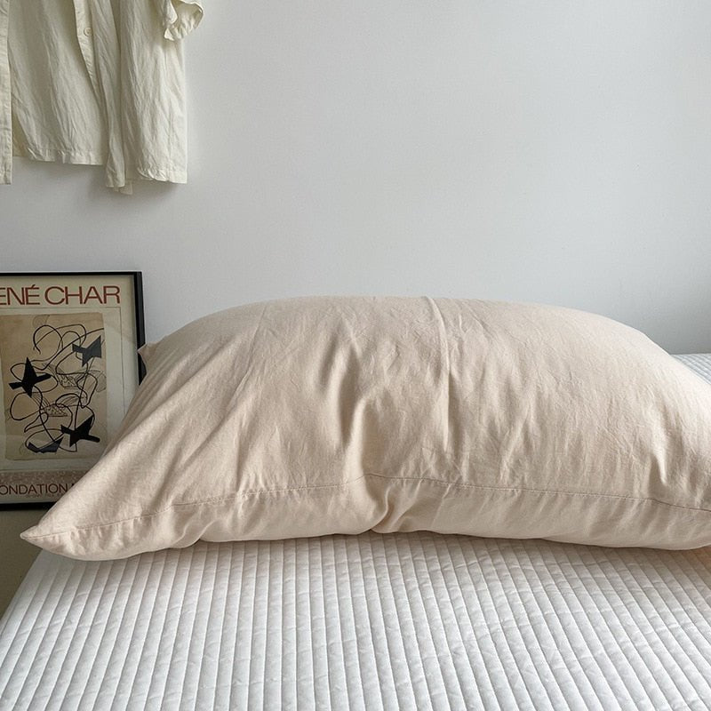 Solid Color Cotton Washed Pillowcase Set - Casatrail.com