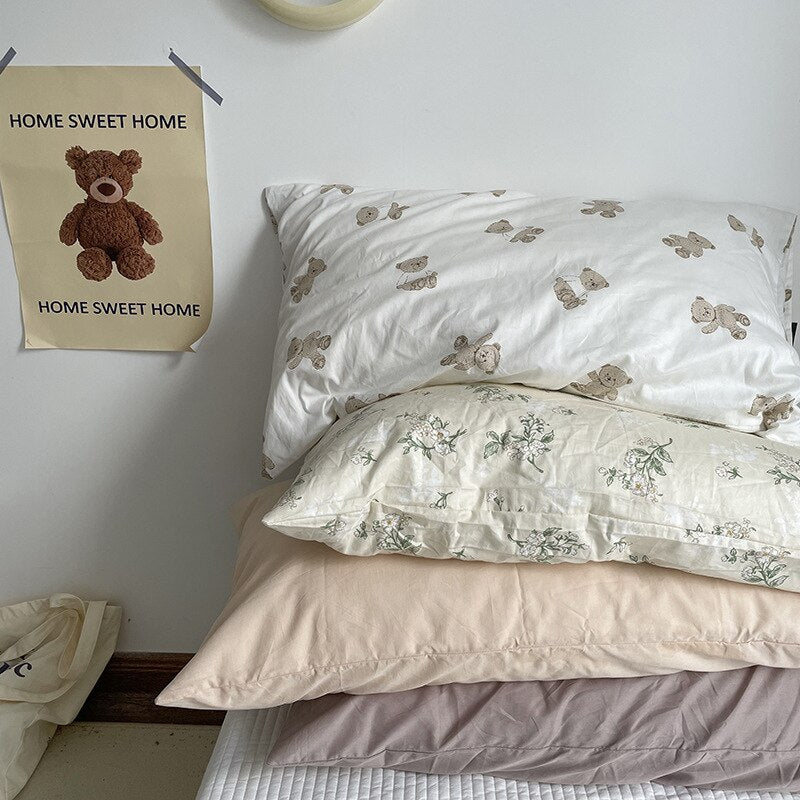 Solid Color Cotton Washed Pillowcase Set - Casatrail.com