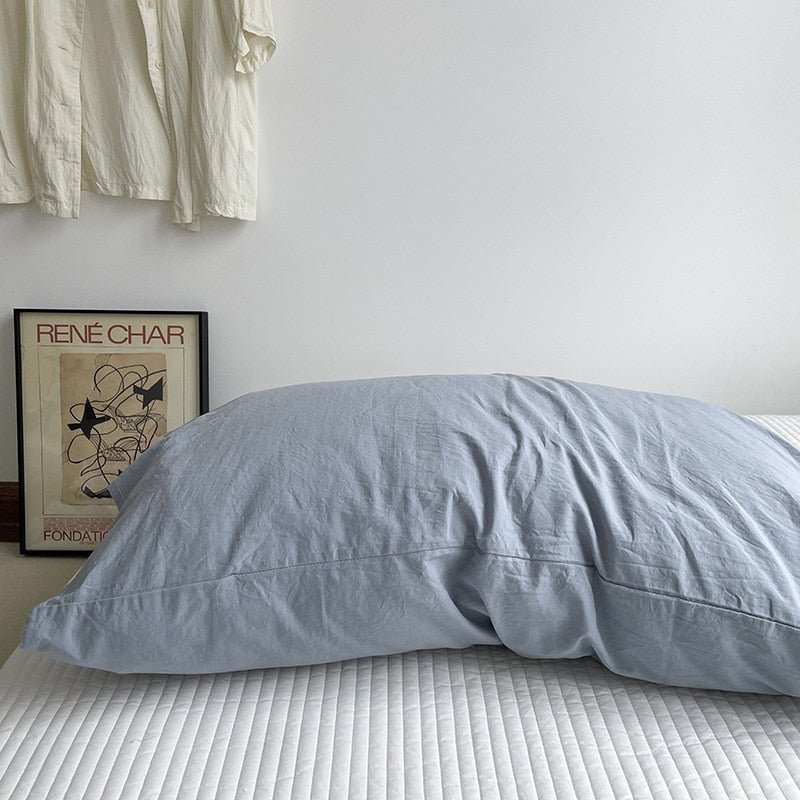 Solid Color Cotton Washed Pillowcase Set - Casatrail.com