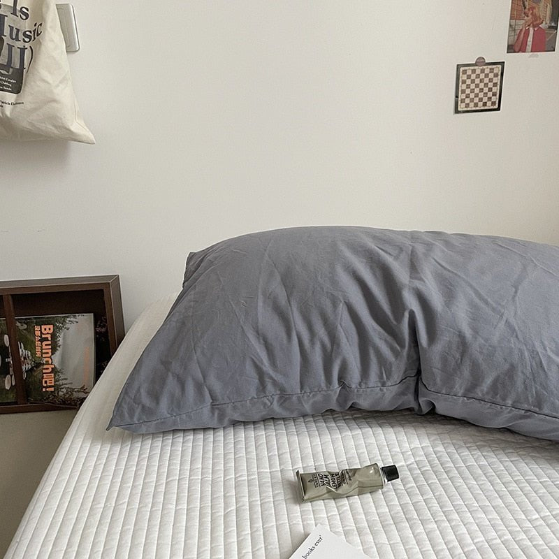 Solid Color Cotton Washed Pillowcase Set - Casatrail.com