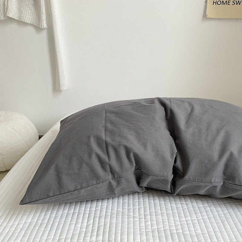 Solid Color Cotton Washed Pillowcase Set - Casatrail.com